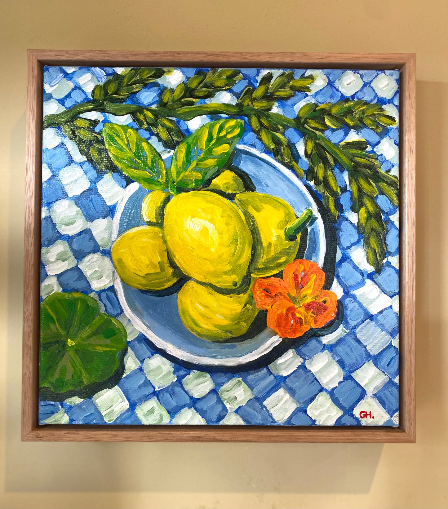 Gillian Haig - Lemons on Chequered Cloth
