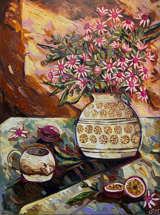 Sarah McCullough -pink flannel flowers'