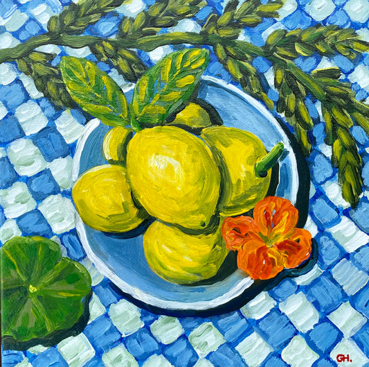 Gillian Haig - Lemons on Chequered Cloth