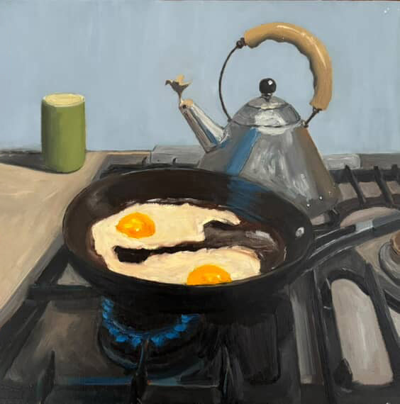 Tracey Schramm - Still life of Eggs and Alessi Kettle