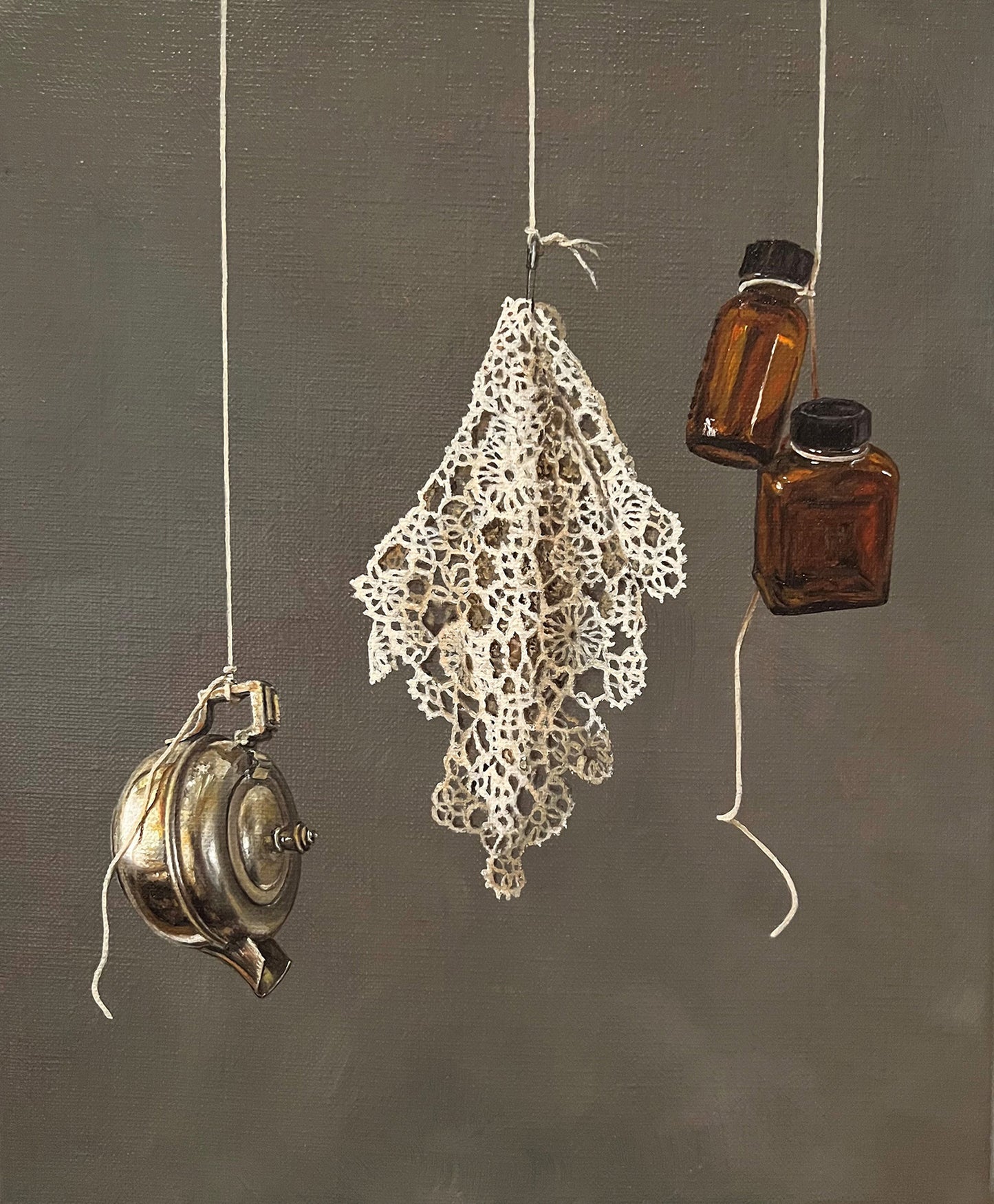 Trudi Harley - Teapot Doily and Bottles